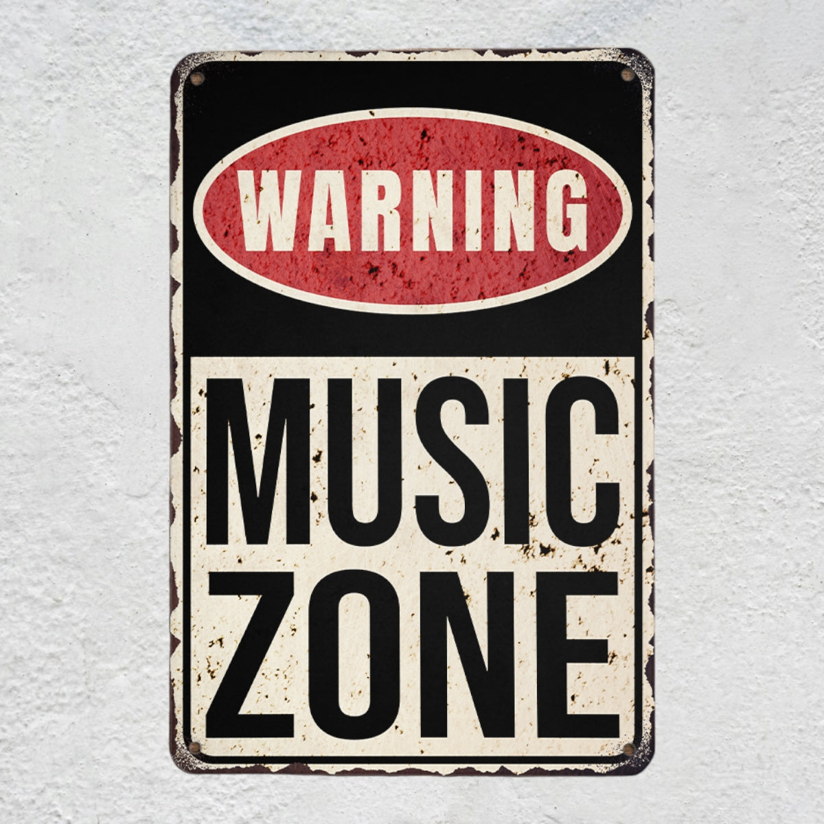 Music Zone Metal Sign | Funny Music Room Decor & Music Studio Plaque Musician Fusion