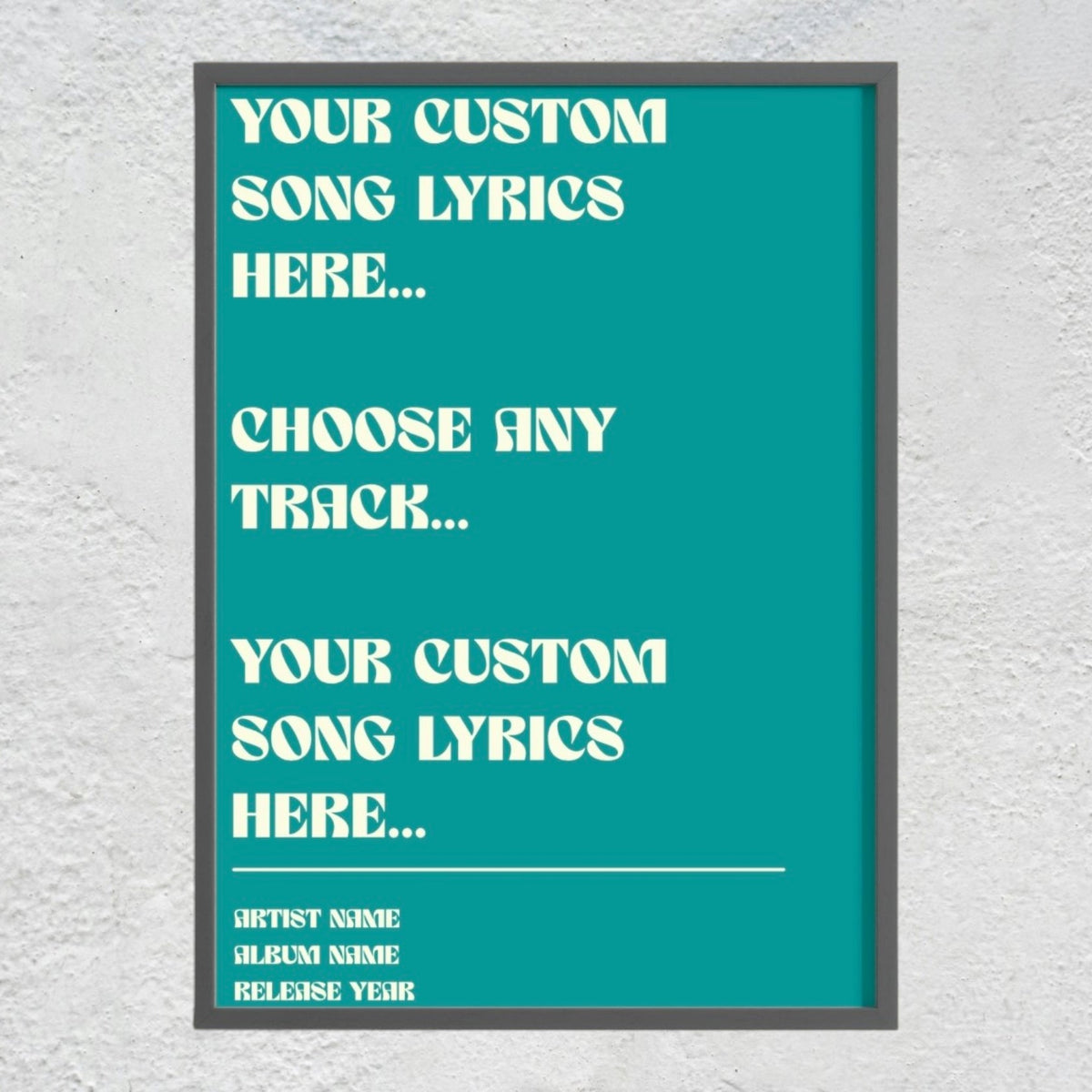 Custom Song Lyrics Typography Poster | Personalized Music Quote Print & Retro Lyric Wall Art Musician Fusion