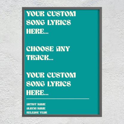 Custom Song Lyrics Typography Poster | Personalized Music Quote Print & Retro Lyric Wall Art Musician Fusion
