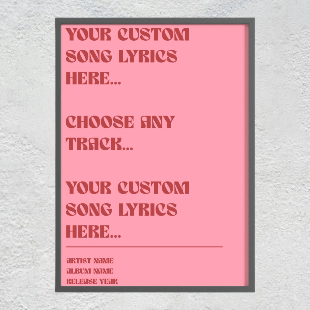 Custom Song Lyrics Typography Poster | Personalized Music Quote Print & Retro Lyric Wall Art Musician Fusion