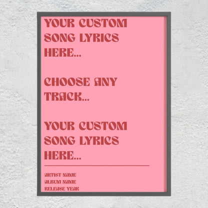 Custom Song Lyrics Typography Poster | Personalized Music Quote Print & Retro Lyric Wall Art Musician Fusion