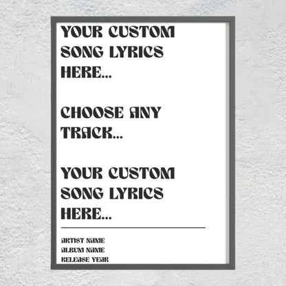 Custom Song Lyrics Typography Poster | Personalized Music Quote Print & Retro Lyric Wall Art Musician Fusion