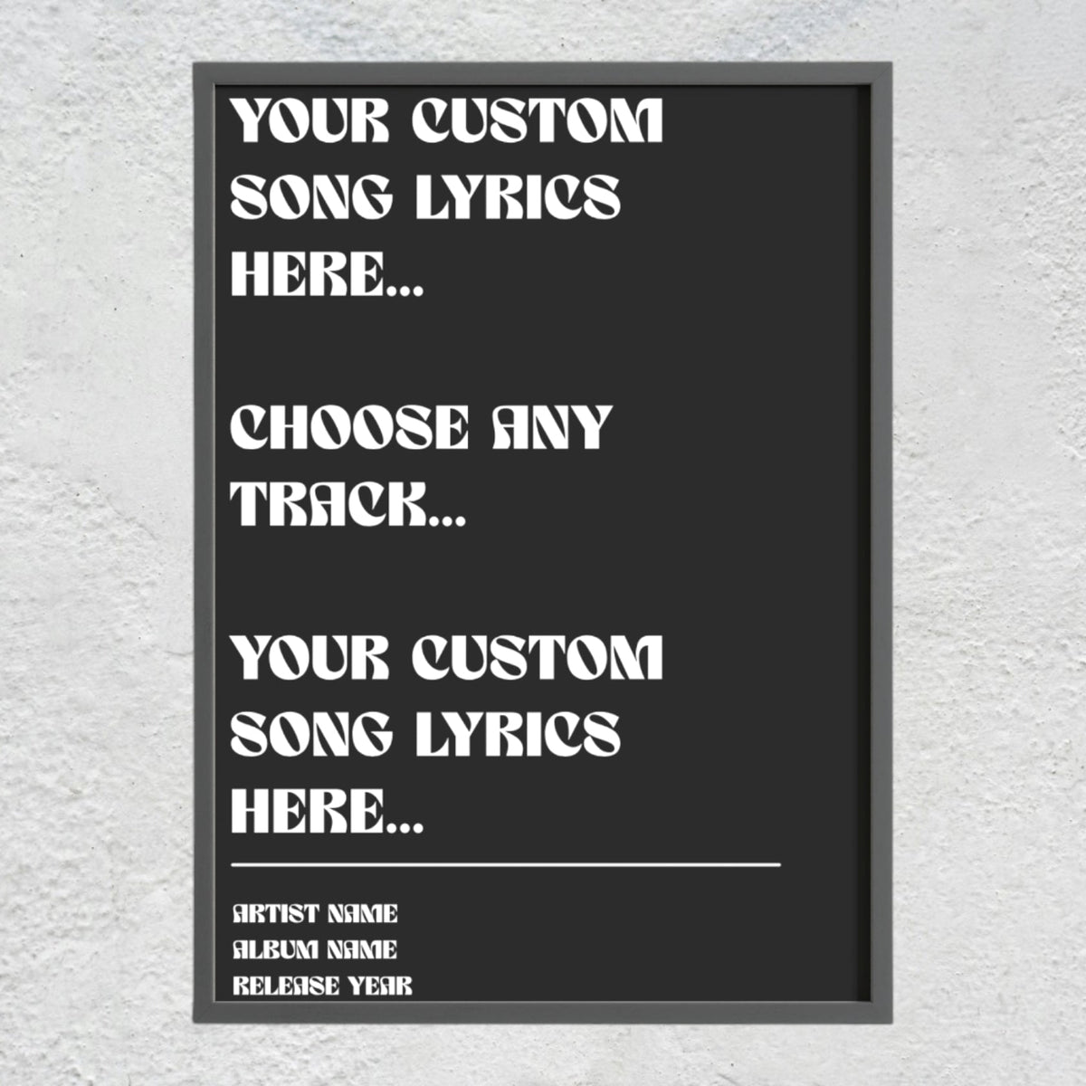 Custom Song Lyrics Typography Poster | Personalized Music Quote Print & Retro Lyric Wall Art Musician Fusion