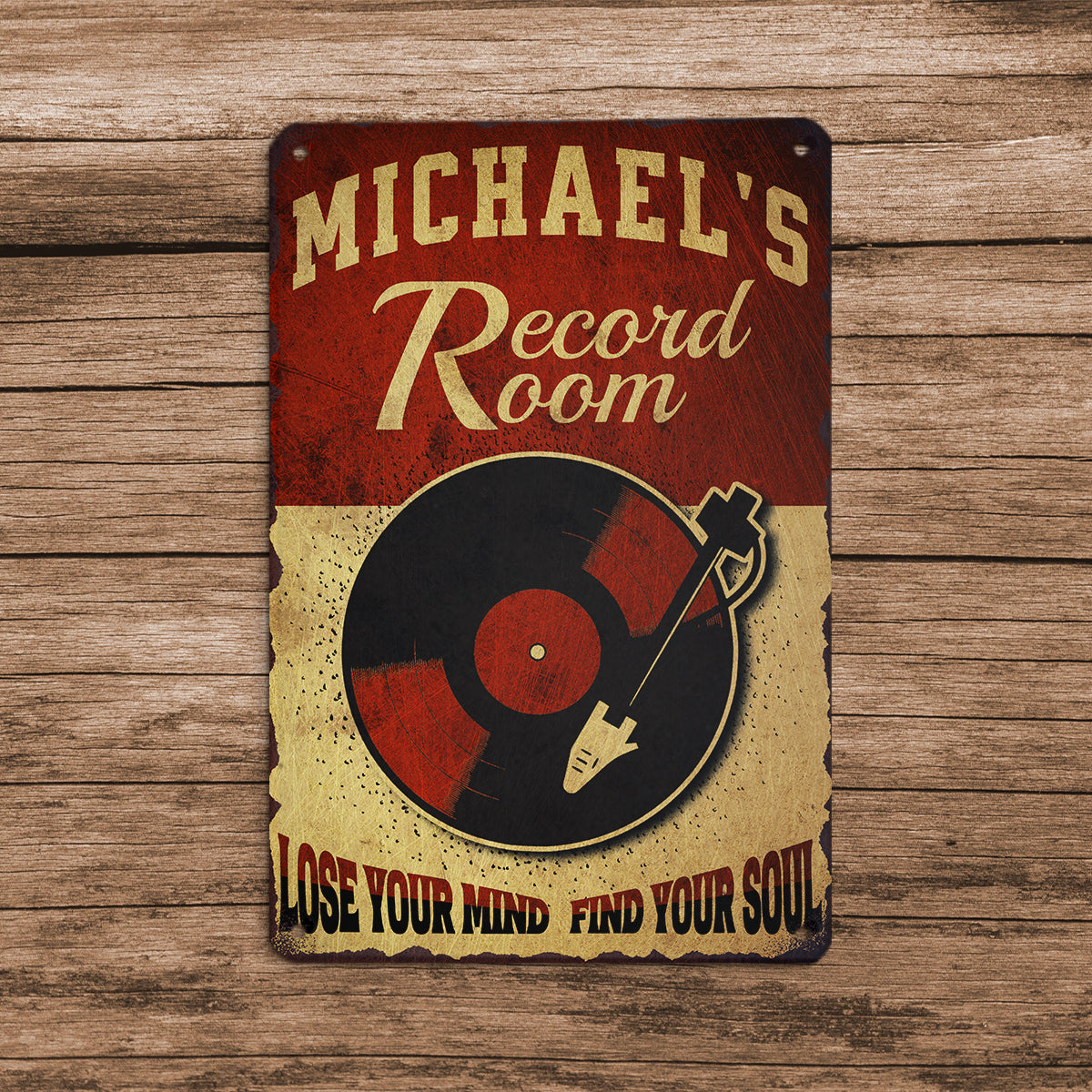 Vintage Vinyl Record Room Sign Musician Fusion