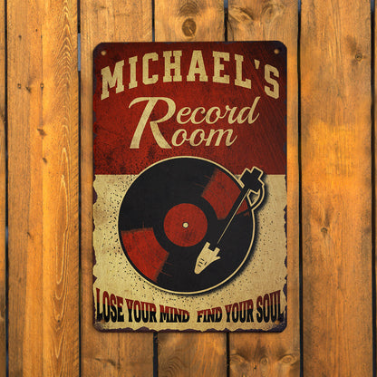Vintage Vinyl Record Room Sign Musician Fusion