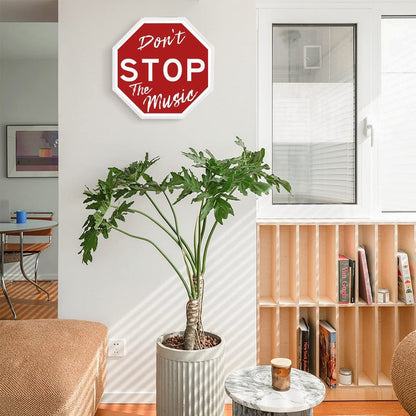 Don't Stop The Music Metal Sign | High-Intent Music Decor & Unique Song Poster Wall Art InterestPrint