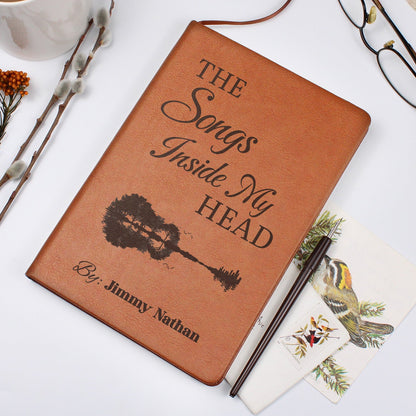 Personalized Guitarist Journal | "The Songs Inside My Head" Custom Leather Notebook & Songwriting Gift