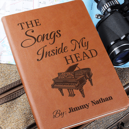 Personalized Pianist Journal | "The Songs Inside My Head" Custom Leather Notebook & Songwriting Gift
