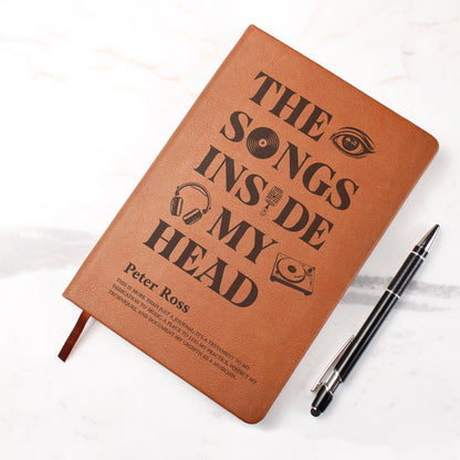Personalized Musician Journal | "The Songs Inside My Head" Custom Leather Notebook & Songwriting Gift