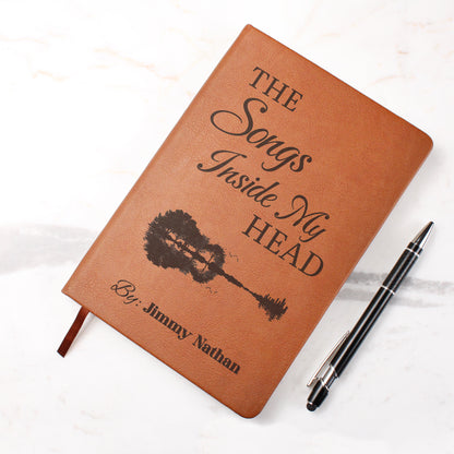Personalized Guitarist Journal | "The Songs Inside My Head" Custom Leather Notebook & Songwriting Gift