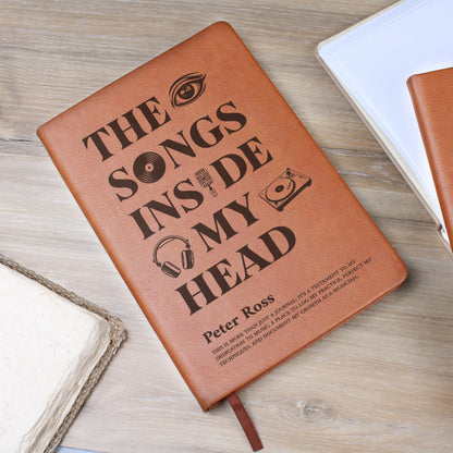 Personalized Musician Journal | "The Songs Inside My Head" Custom Leather Notebook & Songwriting Gift
