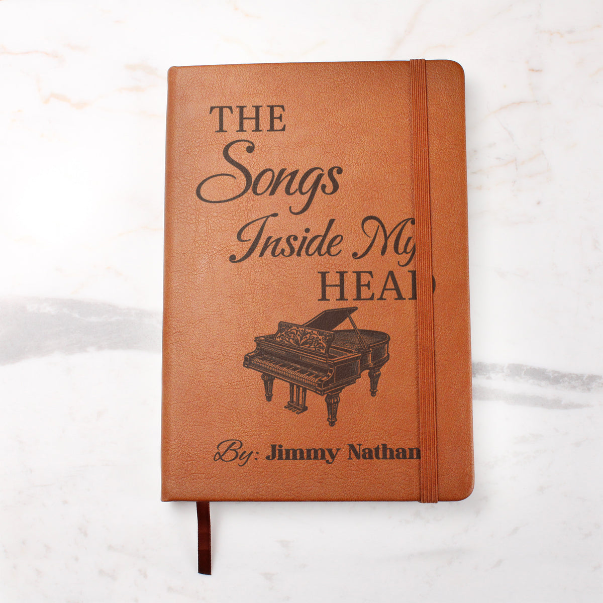 Personalized Pianist Journal | "The Songs Inside My Head" Custom Leather Notebook & Songwriting Gift