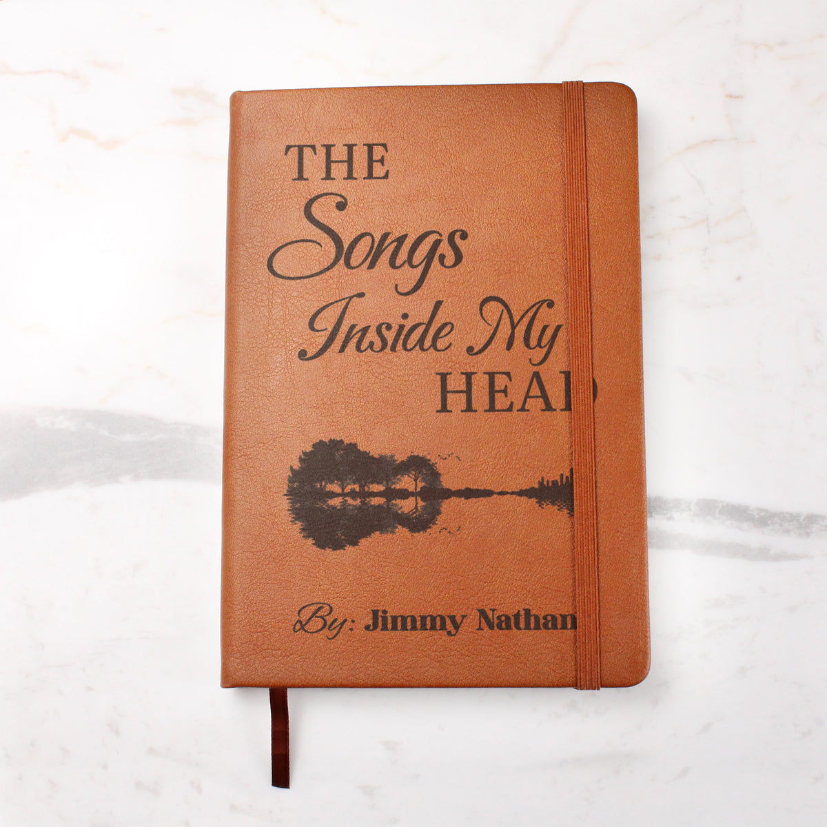 Personalized Guitarist Journal | "The Songs Inside My Head" Custom Leather Notebook & Songwriting Gift