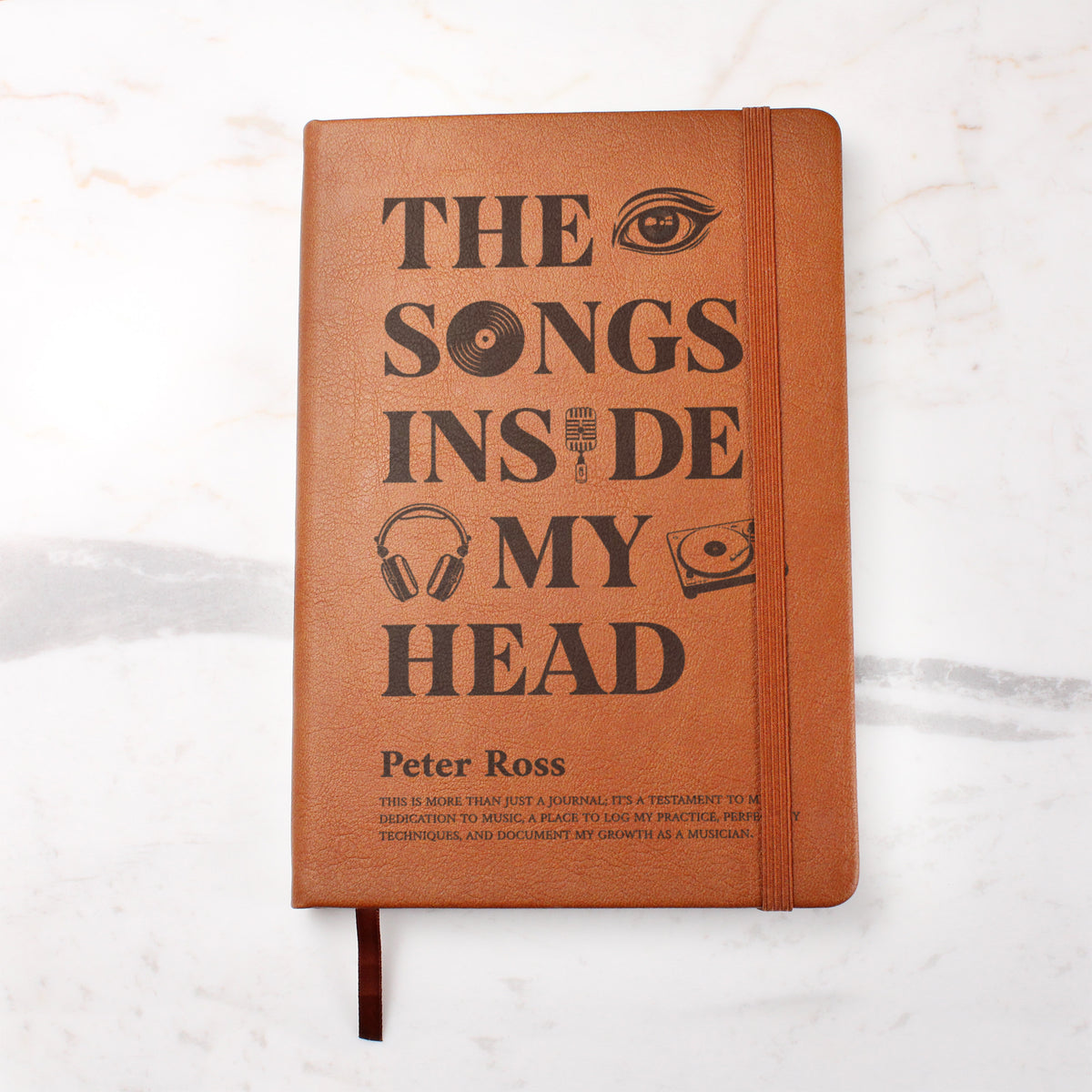 Personalized Musician Journal | "The Songs Inside My Head" Custom Leather Notebook & Songwriting Gift