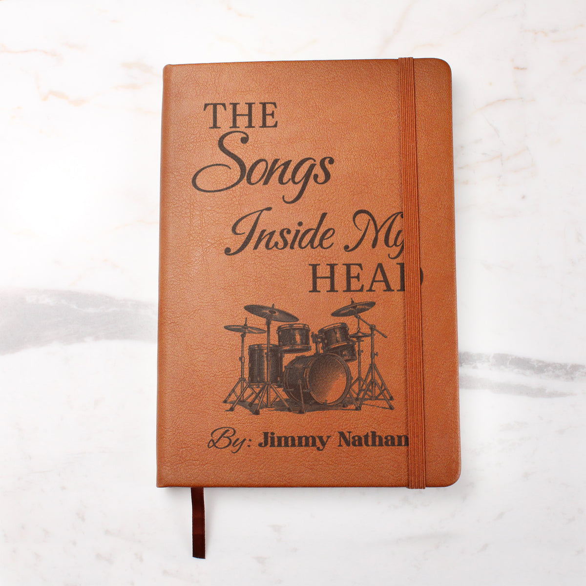 Personalized Drummer Journal | "The Songs Inside My Head" Custom Leather Notebook & Songwriting Gift