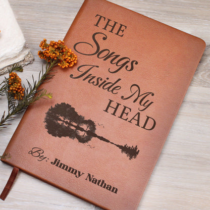 Personalized Guitarist Journal | "The Songs Inside My Head" Custom Leather Notebook & Songwriting Gift