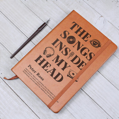 Personalized Musician Journal | "The Songs Inside My Head" Custom Leather Notebook & Songwriting Gift