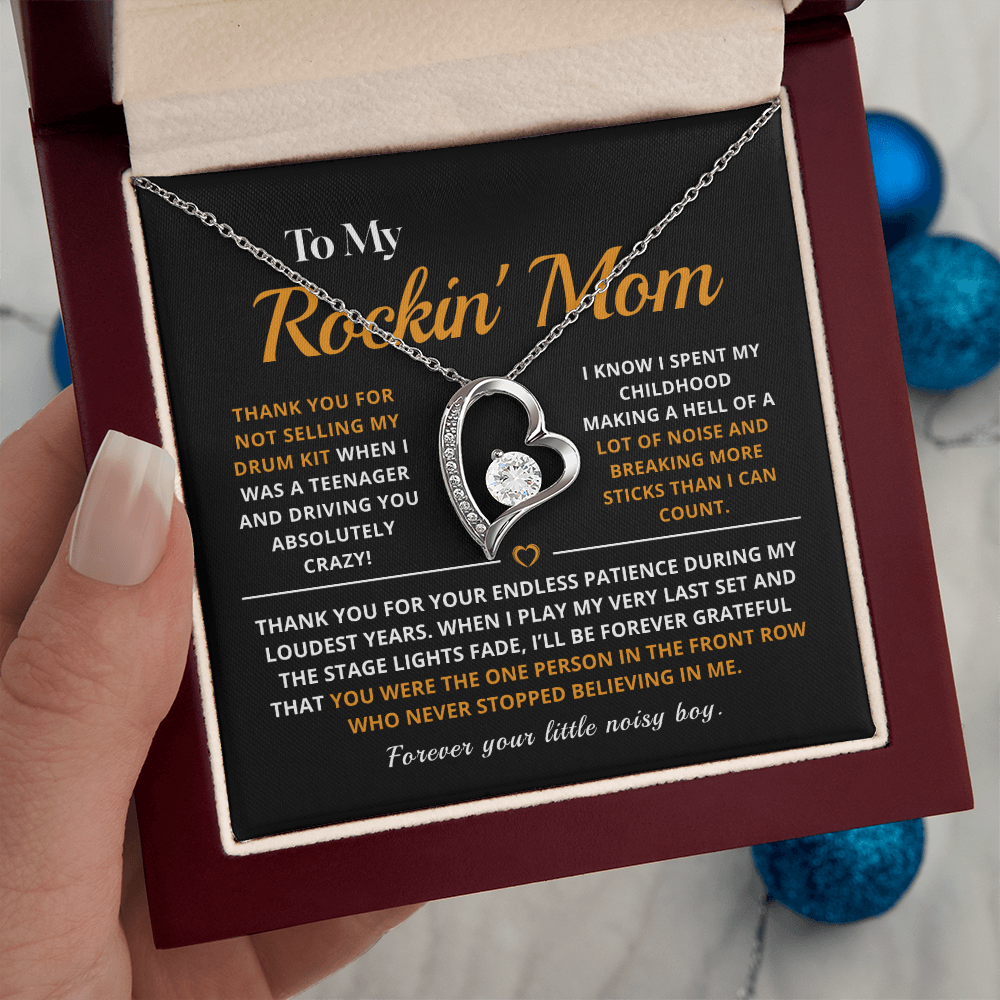 To My Rockin' Mom - Necklace for Drummer Moms