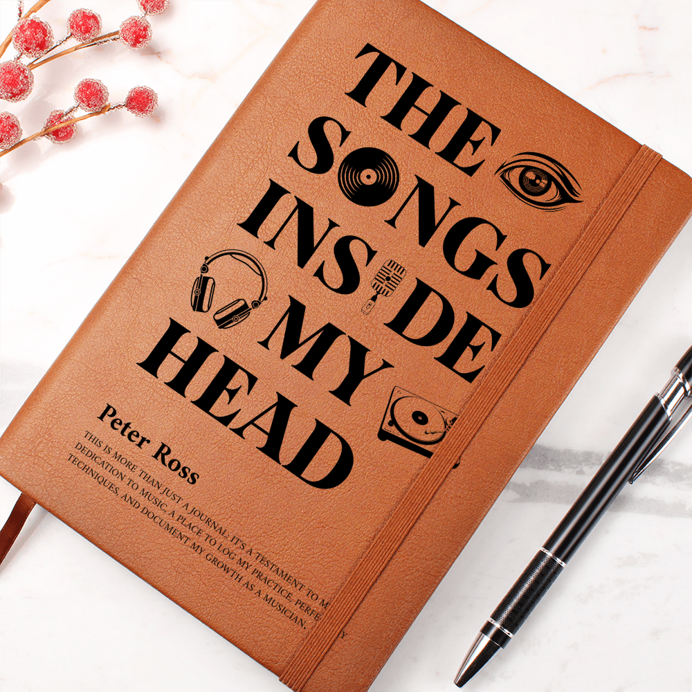 Personalized Musician Journal | "The Songs Inside My Head" Custom Leather Notebook & Songwriting Gift