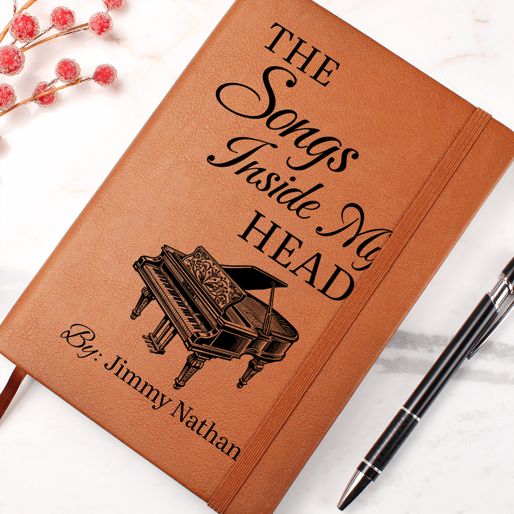 Personalized Pianist Journal | "The Songs Inside My Head" Custom Leather Notebook & Songwriting Gift