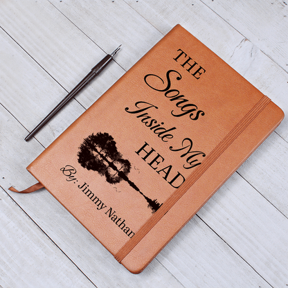 Personalized Guitarist Journal | "The Songs Inside My Head" Custom Leather Notebook & Songwriting Gift
