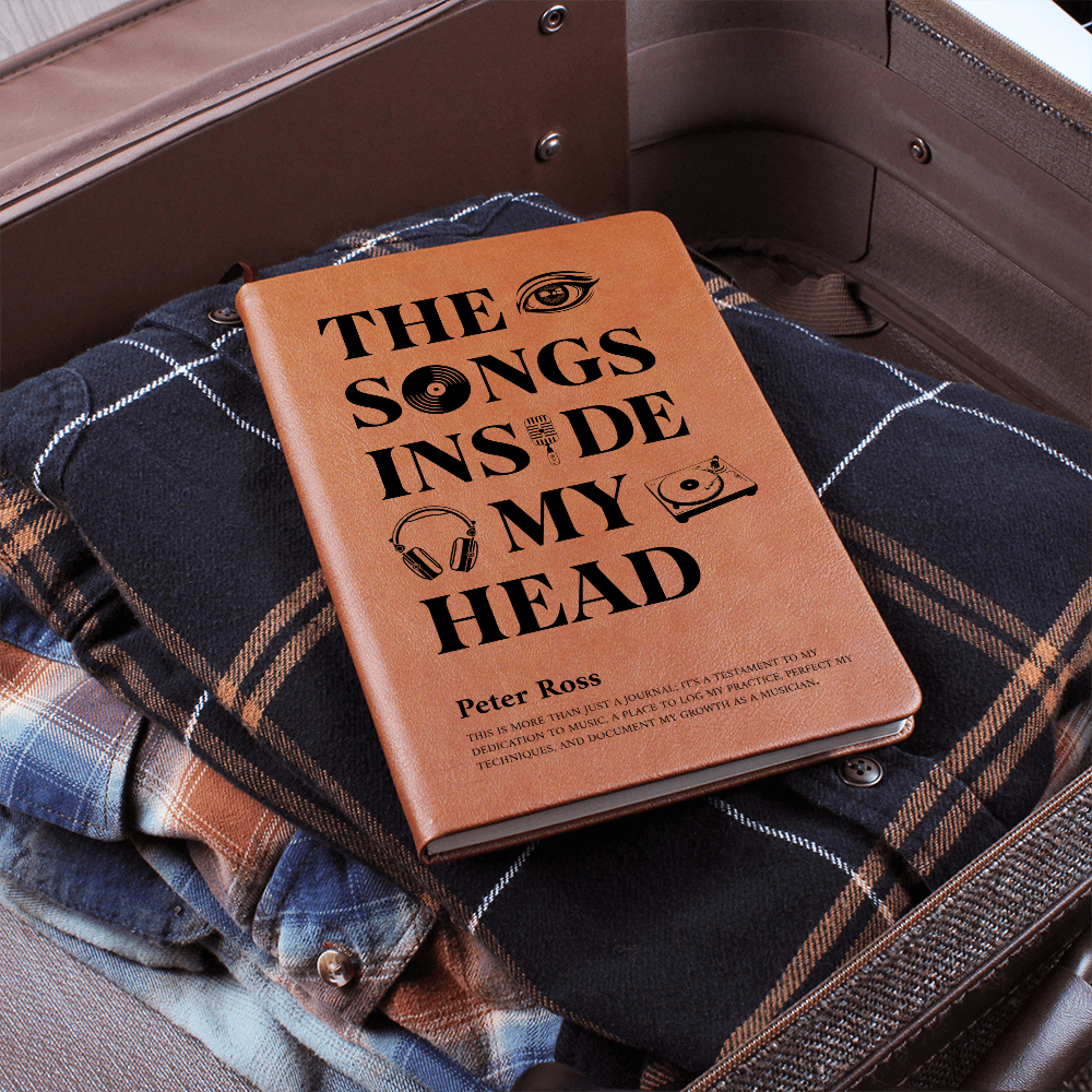 Personalized Musician Journal | "The Songs Inside My Head" Custom Leather Notebook & Songwriting Gift