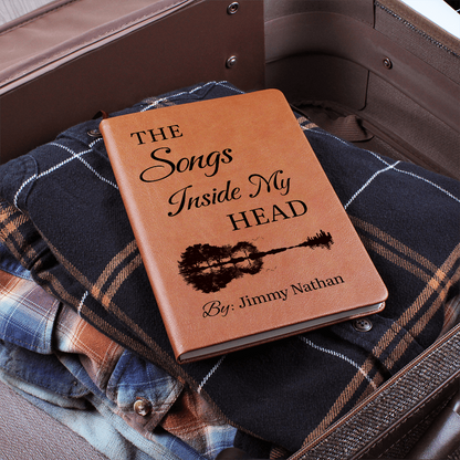 Personalized Guitarist Journal | "The Songs Inside My Head" Custom Leather Notebook & Songwriting Gift