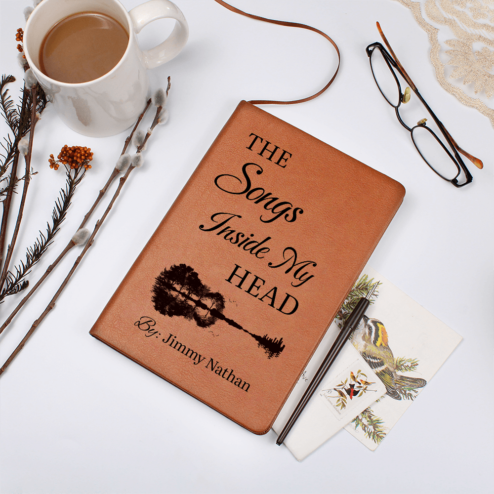 Personalized Guitarist Journal | "The Songs Inside My Head" Custom Leather Notebook & Songwriting Gift
