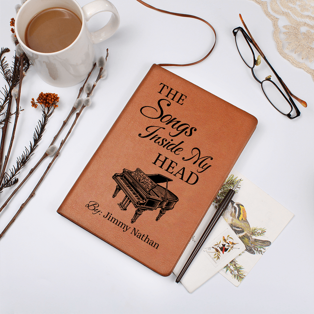 Personalized Pianist Journal | "The Songs Inside My Head" Custom Leather Notebook & Songwriting Gift