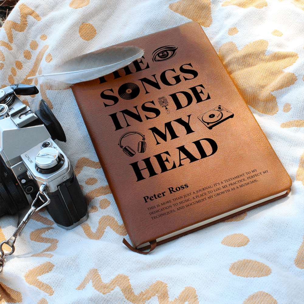 Personalized Musician Journal | "The Songs Inside My Head" Custom Leather Notebook & Songwriting Gift