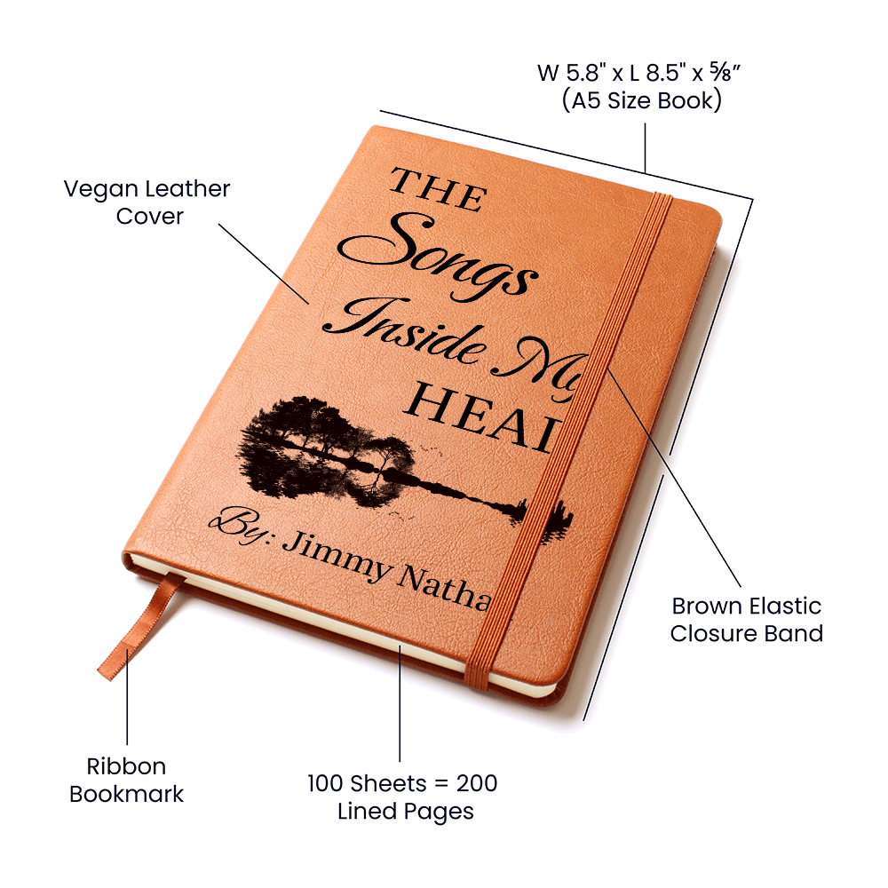 Personalized Guitarist Journal | "The Songs Inside My Head" Custom Leather Notebook & Songwriting Gift