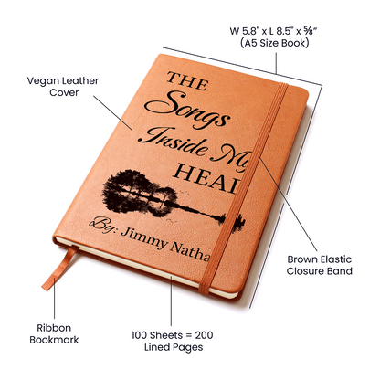 Personalized Guitarist Journal | "The Songs Inside My Head" Custom Leather Notebook & Songwriting Gift