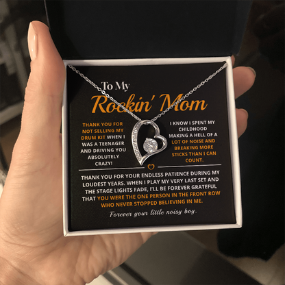 To My Rockin' Mom - Necklace for Drummer Moms