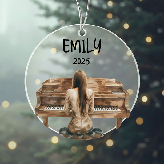 Personalized Women Piano Ornament ShineOn Fulfillment