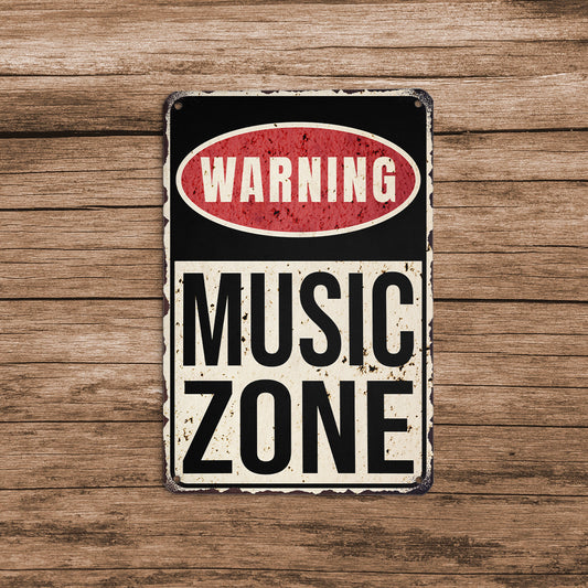 Music Zone Metal Sign Music Room & Studio Decor
